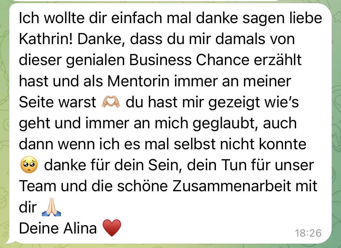 WhatsApp-Nachricht von Alina an Kathrin
